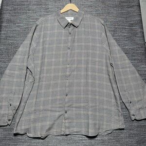 Autograph Button Up Shirt Men's 3XL Brown Plaid Long Sleeve